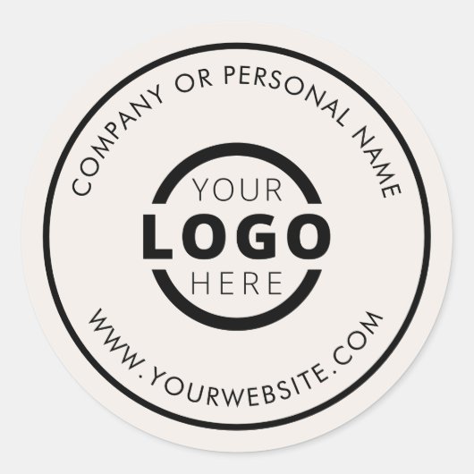 Aangepast Beige Promotioneel Zakelijk Logo Merk Ronde Sticker (Voorkant)