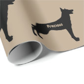 Aangepast Belgisch Malinois Hondenras Silhouet Cadeaupapier (Rol Hoek)