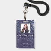 Aangepast bemanningslid evenement Blauwe Badge (Voorzijde met lanyard)