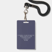 Aangepast bemanningslid evenement Blauwe Badge (Achterkant met lanyard)