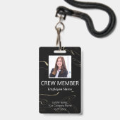 Aangepast bemanningslid QR-code evenement Marmor B Badge (Voorzijde met lanyard)