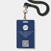 Aangepast bemanningslid QR Code Event Blue Badg Ba Badge (Achterkant met lanyard)