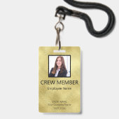 Aangepast bemanningslid QR Code Event Gold Badge (Voorzijde met lanyard)