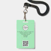Aangepast bemanningslid QR Code Event Green Badge (Achterkant met lanyard)