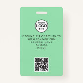 Aangepast bemanningslid QR Code Event Green Badge (Achterkant)