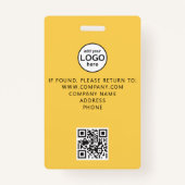 Aangepast bemanningslid QR Code Event Yellow Badge (Achterkant)