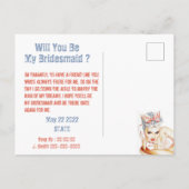 Aangepast, ben je mijn bruidsmeisje? uitnodiging briefkaart (Achterkant)