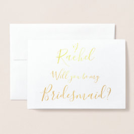 Aangepast | Bent u mijn Bridesmaid? Real Folie Car Kaarten