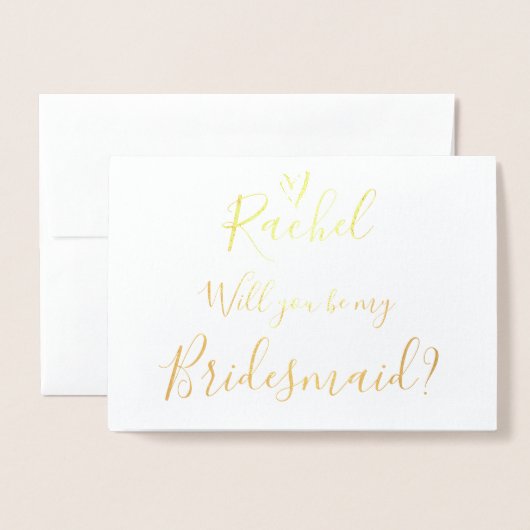Aangepast | Bent u mijn Bridesmaid? Real Folie Car Kaarten (Voorkant met envelop)