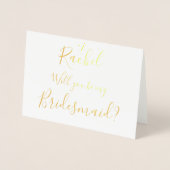 Aangepast | Bent u mijn Bridesmaid? Real Folie Car Kaarten (Voorkant)