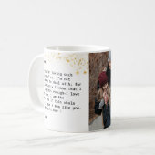 Aangepast bericht 3 Foto Collage Gold Heart Monogr Koffiemok (Voorkant links)