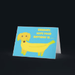 Aangepast bericht Banana Dog Funny Birthday Kaart<br><div class="desc">Deze schattige kaart bevat illustraties van dachshund-honden die uit bananen zijn gemaakt. Het bericht aan de voorzijde en aan de binnenkant kan met uw eigen tekst worden aangepast,  zodat u de perfecte kaart altijd kunt creëer.</div>