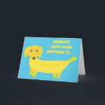 Aangepast bericht Banana Dog Funny Birthday Kaart<br><div class="desc">Deze schattige kaart bevat illustraties van dachshund-honden die uit bananen zijn gemaakt. Het bericht aan de voorzijde en aan de binnenkant kan met uw eigen tekst worden aangepast,  zodat u de perfecte kaart altijd kunt creëer.</div>