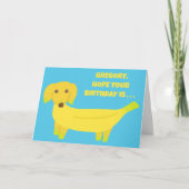 Aangepast bericht Banana Dog Funny Birthday Kaart (Voorkant)