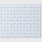 Aangepast bericht Blauw Coquette Bogen Gefelicitee Cadeaupapier (Vlak)