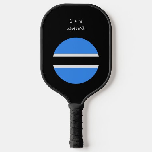 Aangepast bericht Botswana Vlag Pickleball Paddle (Voorkant)