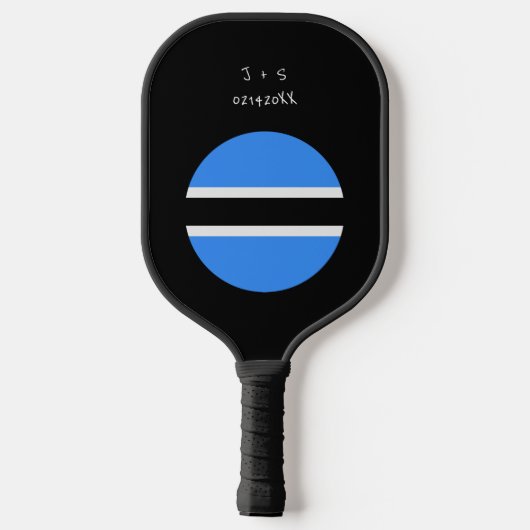 Aangepast bericht Botswana Vlag Pickleball Paddle (Achterkant)