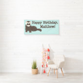 Aangepast bericht Brown Ferret Party Spandoek (Insitu)