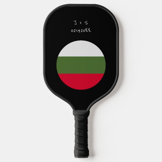 Aangepast bericht Bulgaarse vlag Pickleball Paddle (Voorkant)