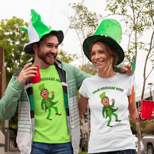 Aangepast bericht Cartoon Leprechaun T-shirt