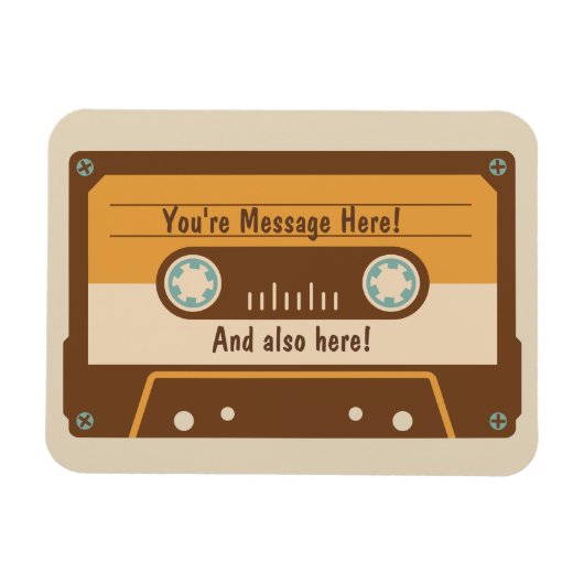 Aangepast bericht Cassettebandje ijskastmagneet Magneet (Horizontaal)