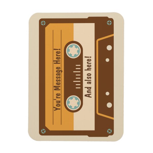 Aangepast bericht Cassettebandje ijskastmagneet Magneet (Verticaal)