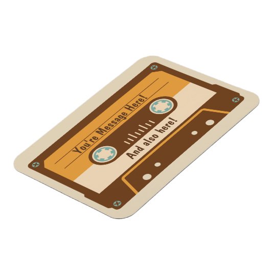 Aangepast bericht Cassettebandje ijskastmagneet Magneet (Linkerzijde)