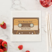 Aangepast Bericht Cassettebandje Papieren Party se Servet (Insitu)