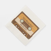 Aangepast Bericht Cassettebandje Papieren Party se Servet (Hoek)