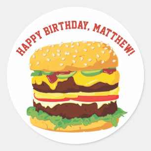 Aangepast bericht Cheeseburger Stickers of zegels