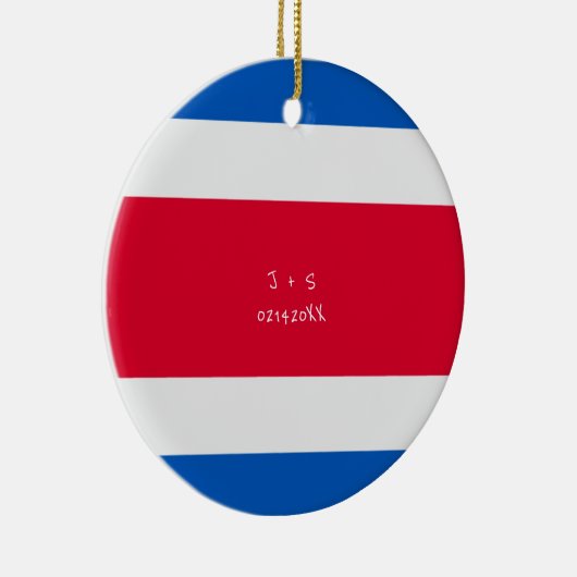 Aangepast bericht Costa Rica Vlag Keramisch Ornament (Rechts)