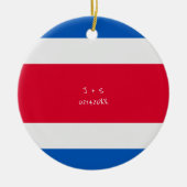 Aangepast bericht Costa Rica Vlag Keramisch Ornament (Voorkant)