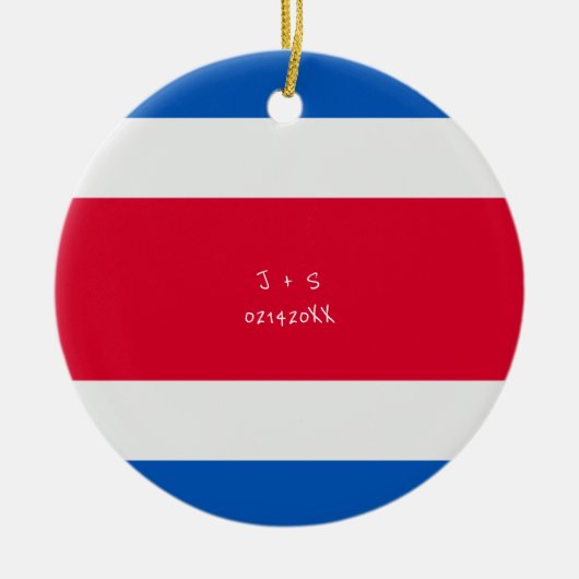 Aangepast bericht Costa Rica Vlag Keramisch Ornament (Voorkant)