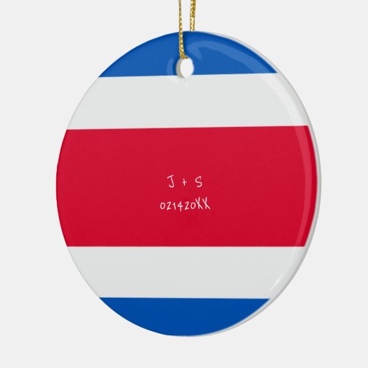 Aangepast bericht Costa Rica Vlag Keramisch Ornament (Links)