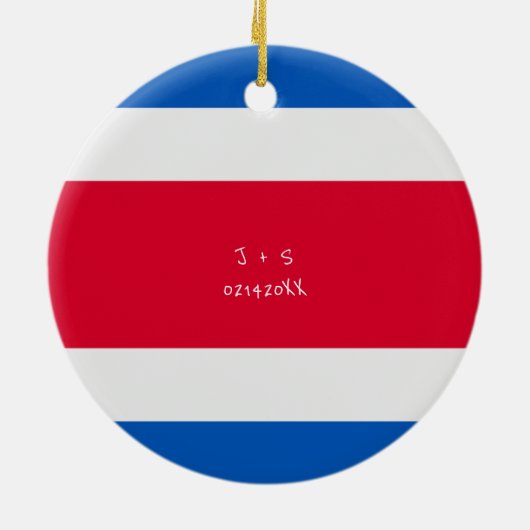 Aangepast bericht Costa Rica Vlag Keramisch Ornament (Achterkant)
