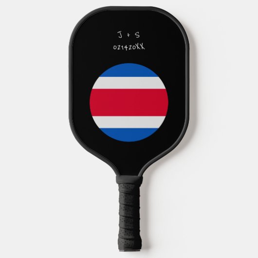 Aangepast bericht Costa Rica Vlag Pickleball Paddle (Voorkant)