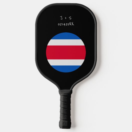 Aangepast bericht Costa Rica Vlag Pickleball Paddle (Achterkant)