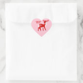 Aangepast bericht Cute Red Deer Valentijnsdag Hart Sticker (Tas)