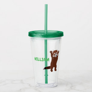 Aangepast bericht Cute Red Panda op maat Acryl Drinkbeker