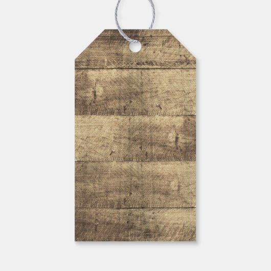 Aangepast bericht Dank u Rustieke Houten Huwelijks Cadeaulabel (Achterkant)