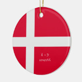 Aangepast bericht Denemarken Vlag Keramisch Ornament (Links)