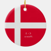 Aangepast bericht Denemarken Vlag Keramisch Ornament (Achterkant)