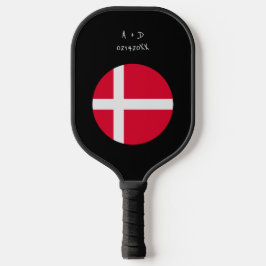 Aangepast bericht Denemarken Vlag Pickleball Paddle
