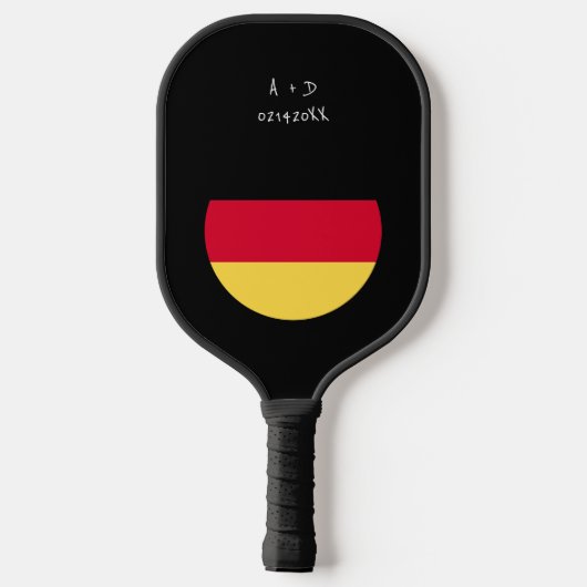 Aangepast bericht Duitsland Vlag Pickleball Paddle (Achterkant)