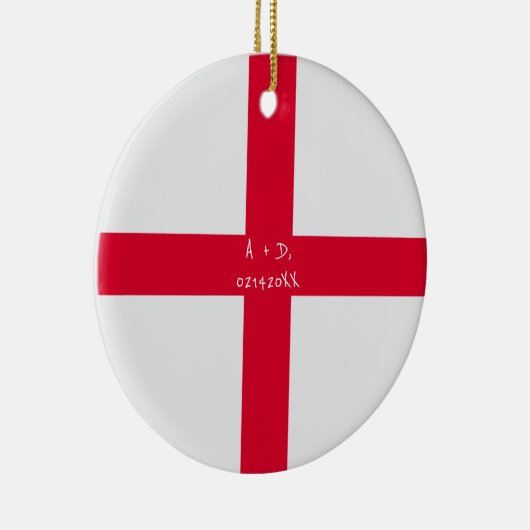 Aangepast bericht Engeland Vlag Keramisch Ornament (Rechts)