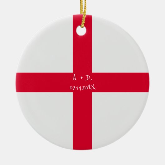 Aangepast bericht Engeland Vlag Keramisch Ornament (Voorkant)