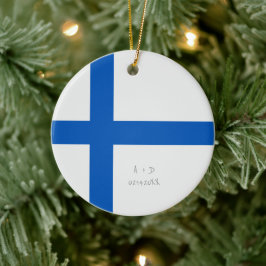 Aangepast bericht Finland Vlag Keramisch Ornament