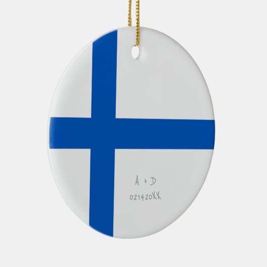 Aangepast bericht Finland Vlag Keramisch Ornament (Rechts)