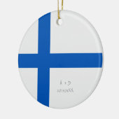Aangepast bericht Finland Vlag Keramisch Ornament (Links)