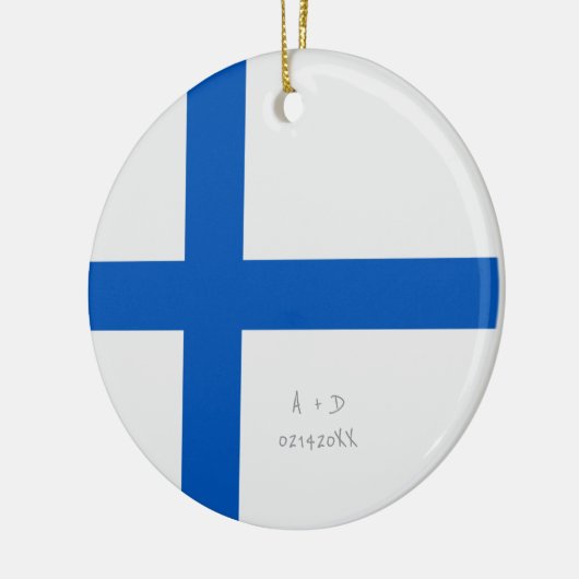 Aangepast bericht Finland Vlag Keramisch Ornament (Links)